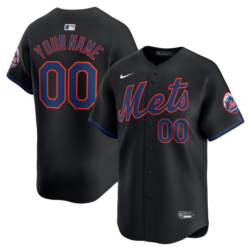 New York Mets Alternate Limited Custom Jersey Black Swag Jersey
